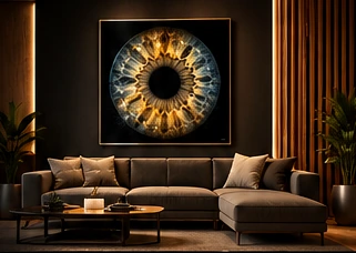 Iris wall art beautifully displayed in a luxury interior
